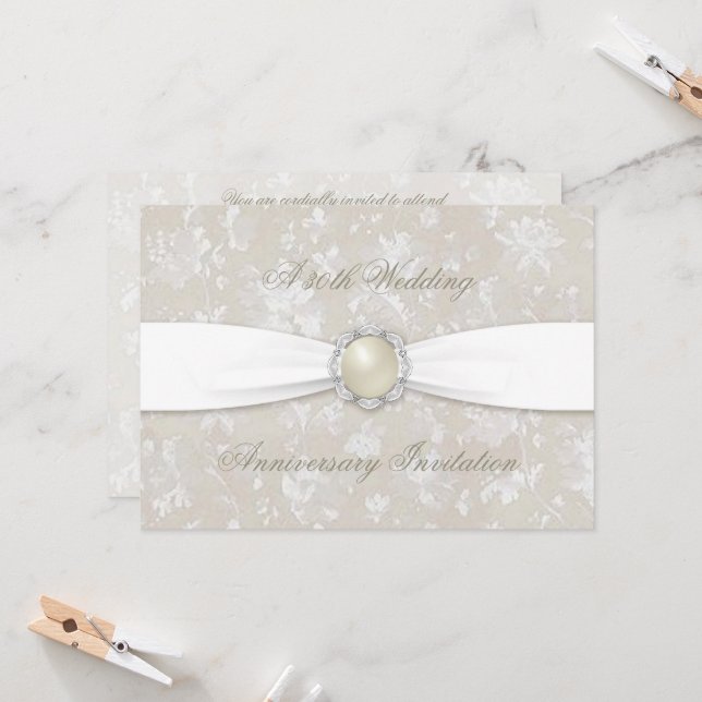 Convite de Aniversário de 30 Anos de Casamento Bol (Frente/Verso In Situ)