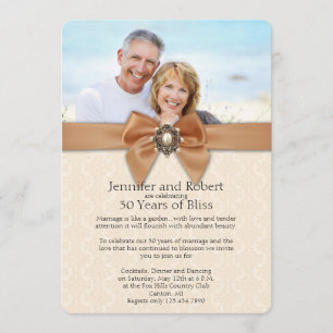Convite de Aniversário de 30 Anos de Casamento Pea