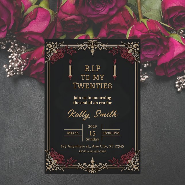 Convite de Aniversário de 30 Anos Divertido RIP Tw (Criador carregado)
