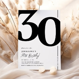 Convite de Aniversário de 30 Anos Elegante