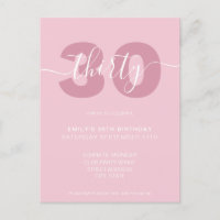 Convite de Aniversário de 30 anos em Letra Elegant