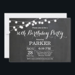 Convite de Aniversário de 30 anos em Quadro Negro<br><div class="desc">Convite de Aniversário de 30 anos com Luzes de Corda Fundo de Quadro Negro. 13º 15º 16º 18º 21º 30º 40º 50º 60º 70º 80º 90º 100º,  Qualquer idade. Para personalização adicional,  clique no botão "Personalizar" e use nossa ferramenta de design para modificar este modelo.</div>