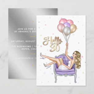 Convite de Aniversário de 30 Anos Feminino