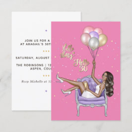 Convite de Aniversário de 30 Anos Feminino