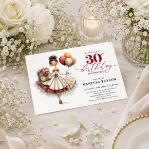 Convite de Aniversário de 30 Anos Feminino Humorís