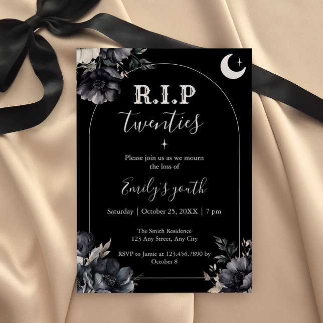 Convite de Aniversário de 30 anos Floral RIP Twent (Criador carregado)