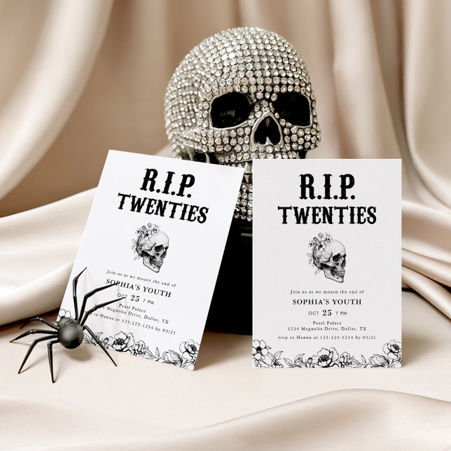 Convite de Aniversário de 30 Anos Funny RIP Twenti (Criador carregado)