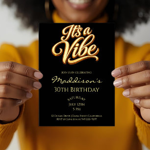Convite de Aniversário de 30 anos It's a Vibe