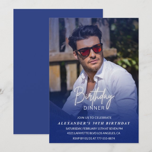 convite de aniversário de 30 anos jantar de aniver (Frente/Verso)