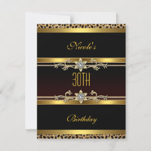 Convite de Aniversário de 30 anos Joia preta elega