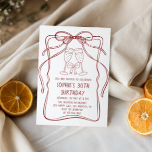 Convite de Aniversário de 30 anos Linha Elegante V