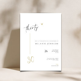 Convite de Aniversário de 30 anos Minimal Moderno