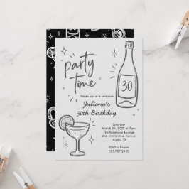 Convite de Aniversário de 30 anos Moderno de Garra