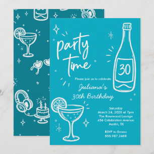 Convite de Aniversário de 30 anos Moderno de Garra