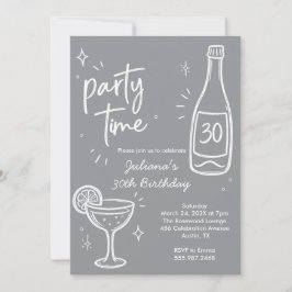 Convite de Aniversário de 30 anos Moderno de Garra