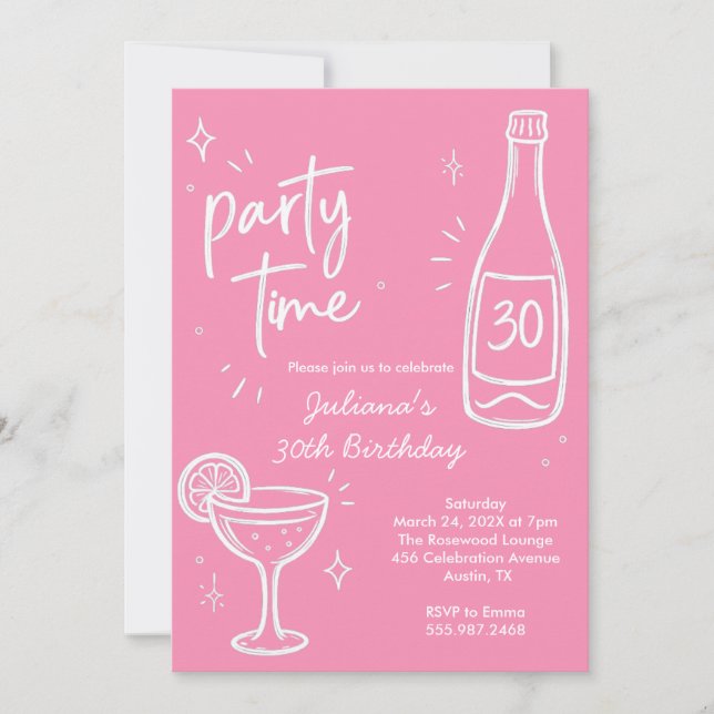 Convite de Aniversário de 30 anos Moderno de Garra (Frente)