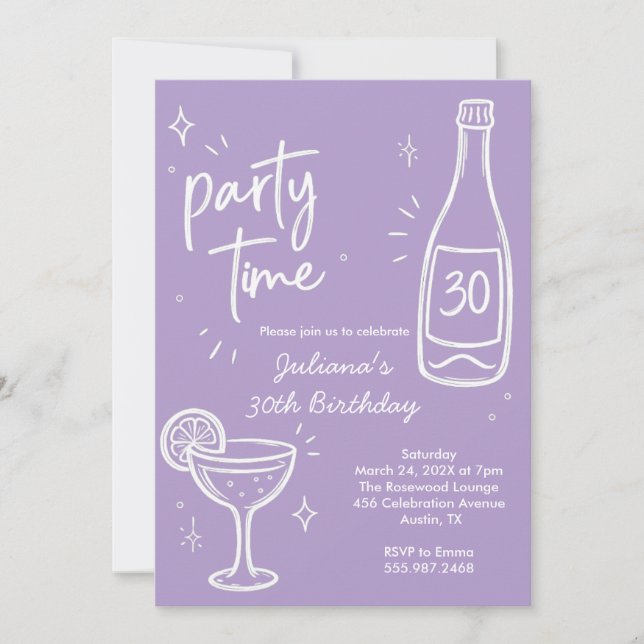 Convite de Aniversário de 30 anos Moderno de Garra (Frente)