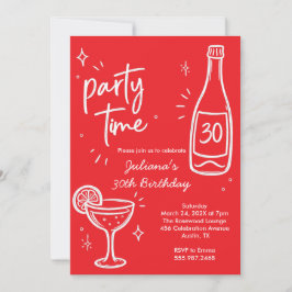 Convite de Aniversário de 30 anos Moderno de Garra