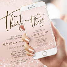 Convite de aniversário de 30 anos para celular em