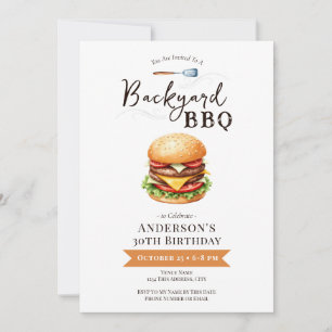 Convite de Aniversário de 30 anos para Churrasco n