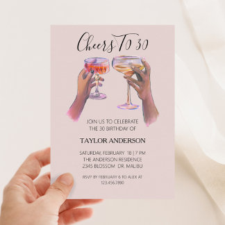 Convite de Aniversário de 30 anos para Coquetel