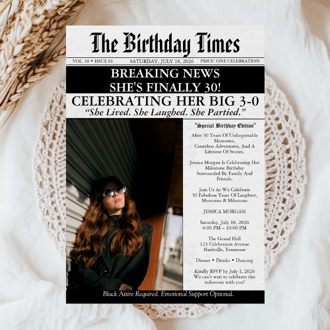 Convite de Aniversário de 30 Anos para Jornal de F (Criador carregado)