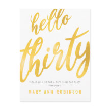 Convite de Aniversário de 30 anos tipo Folha de Ou