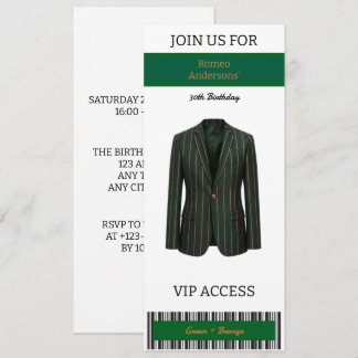 Convite de Aniversário de 30 anos VIP Terno Verde