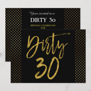 Convite de aniversário de 30 folhas de ouro