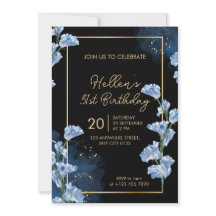 Convite de Aniversário de 31 Anos Floral Dourado E