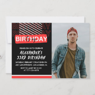 convite de aniversário de 33 anos festa de homens 