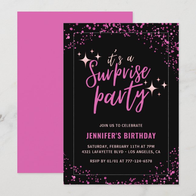 convite de aniversário de 33 anos Festa surpresa R (Frente/Verso)