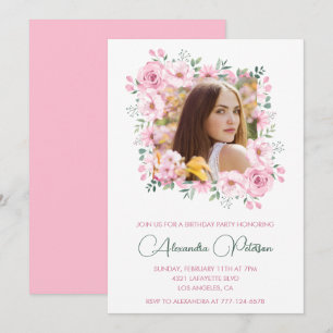 Convite de aniversário de 33 anos Photo Boho Elega