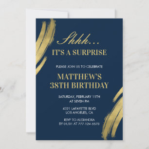 Convite de aniversário de 38 anos Festa surpresa H