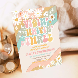 Convite de Aniversário de 3 anos da Retro Daisy
