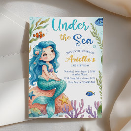 Convite de Aniversário de 3 anos da Sereia Sob o M