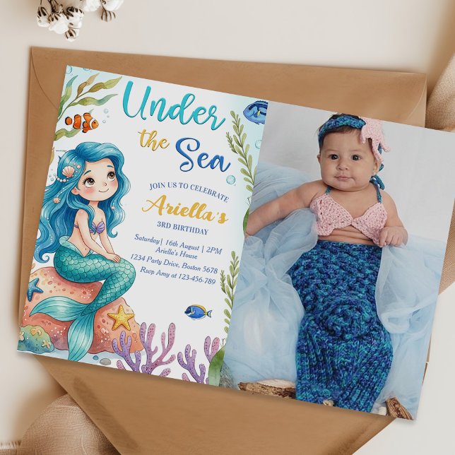 Convite de Aniversário de 3 anos da Sereia Sob o M (Criador carregado)