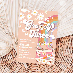 Convite de Aniversário de 3 anos Groovy