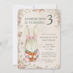Convite de Aniversário de 3 Anos Somebunny is Turn
