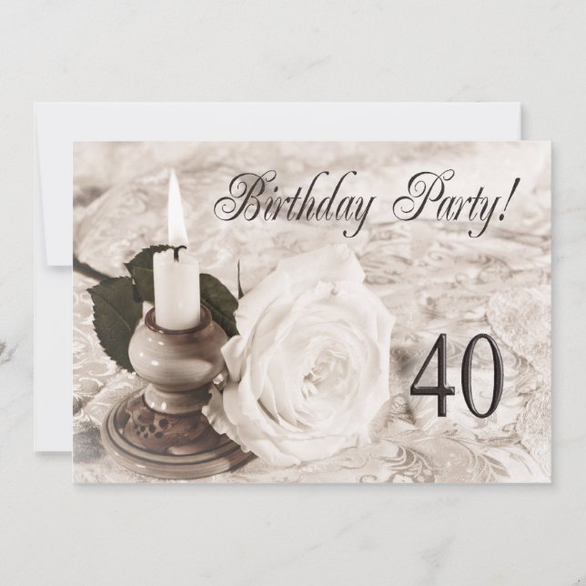 Convite de aniversário de 40 anos (Frente)