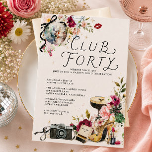 Convite de Aniversário de 40 anos Club Forty Garde