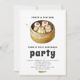 Convite de Aniversário de 40 anos com Dim Sum Mode