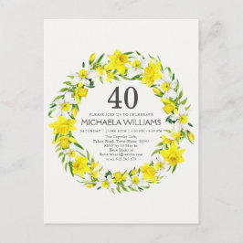 Convite de Aniversário de 40 anos com Narcisos Ama