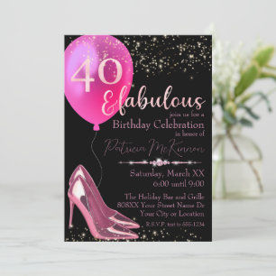 Convite de Aniversário de 40 anos com Stilettos Ro