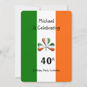 Convite de Aniversário de 40 anos com Tema Irlandê