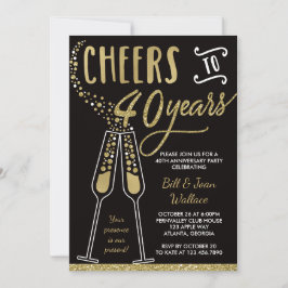 Convite de Aniversário de 40 Anos de Casamento, Br