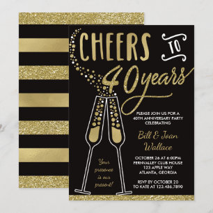 Convite de Aniversário de 40 Anos de Casamento, Br