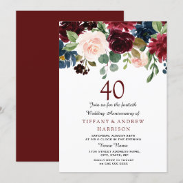 Convite de Aniversário de 40 Anos de Casamento com
