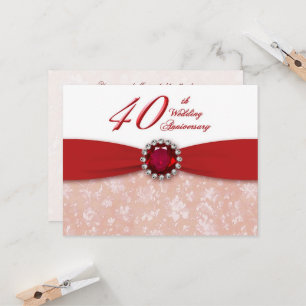 Convite de Aniversário de 40 Anos de Casamento Dam
