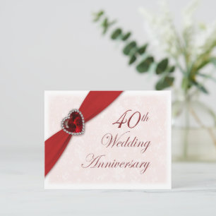 Convite de Aniversário de 40 Anos de Casamento Dam